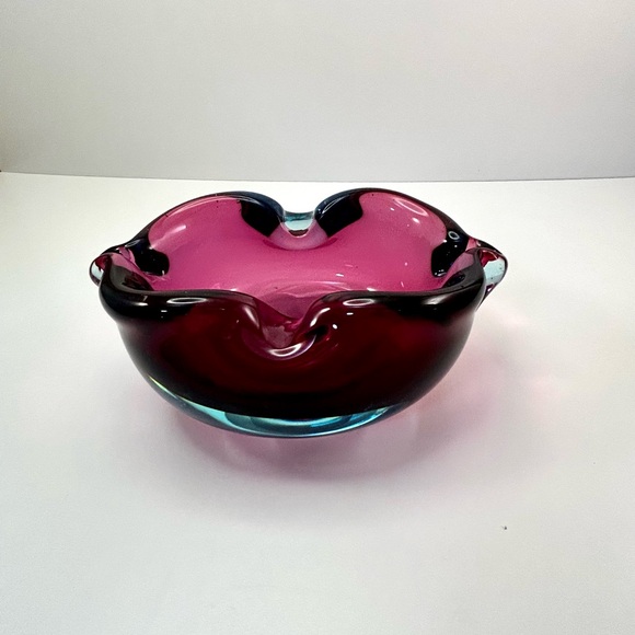 Sommerso vintage glass bowl, pink, purplish and blue - Picture 5 of 10